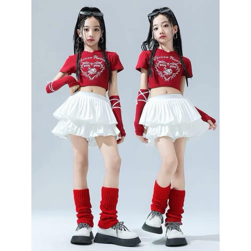 Set váy nhảy hiện đại cho bé hip hop, đồ biểu diễn bộ váy hiện đại cho bé gái đủ size 15-45kg
