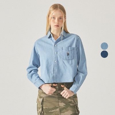 Áo Sơ Mi WHO.A.U Steve Crop Denim Shirts_WHYJF2334F