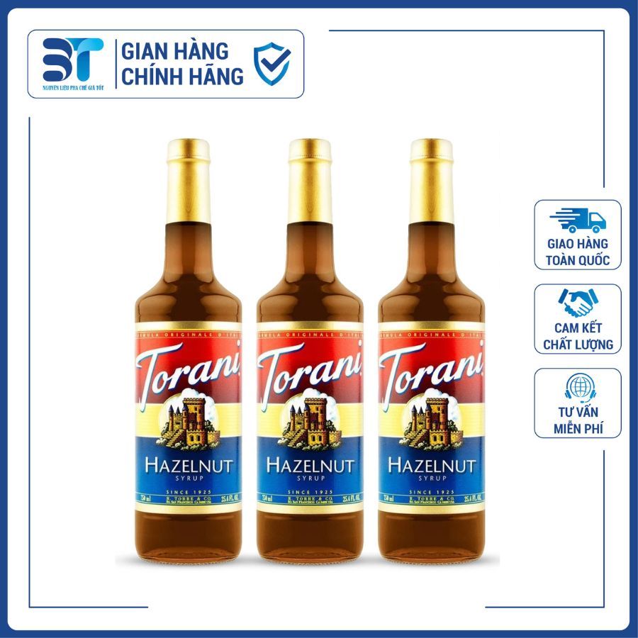 Siro/ Syrup Hương Hazelnut TORANI - Pha Chế Cà Phê Hạt Dẻ - 750ml