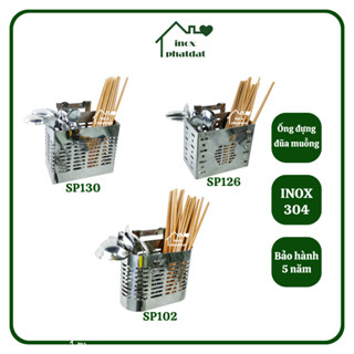  Ống đựng đũa muỗng Inox 304 PHÁT ĐẠT giá để đũa hộp để đũa thìa ống đũa inox  SP102.126.130  