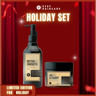  Bộ dầu gội dưỡng nang Retro Smooth 350ml + kem ủ tóc tráng gương 350gr holiday set vyvyhaircare V 