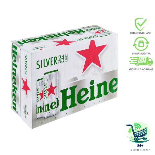 ĐỘ CỒN 4% - Thùng 24 lon bia Heineken Silver 330ml/lon