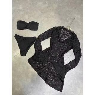 SET bikini KÈM BRA CÓ MÚT XỊN 3 MẢNH PHỐI REN có bigsize