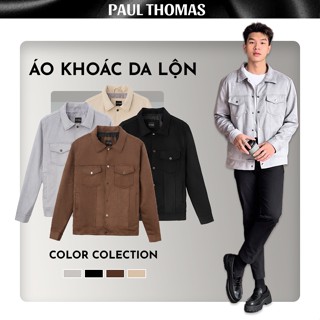  Áo Khoác Da Lộn PAUL THOMAS Áo Khoác Nam Chất Liệu Da Lộn Thiết Kế Túi Hộp Với 4 Màu 
