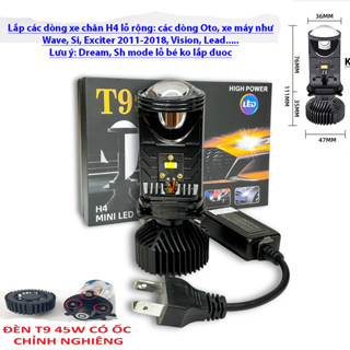  Đèn led bi cầu mini T9 2025 CHÂN H4 Bản Cho Xe Máy Bóng đèn led ô tô xe máy 