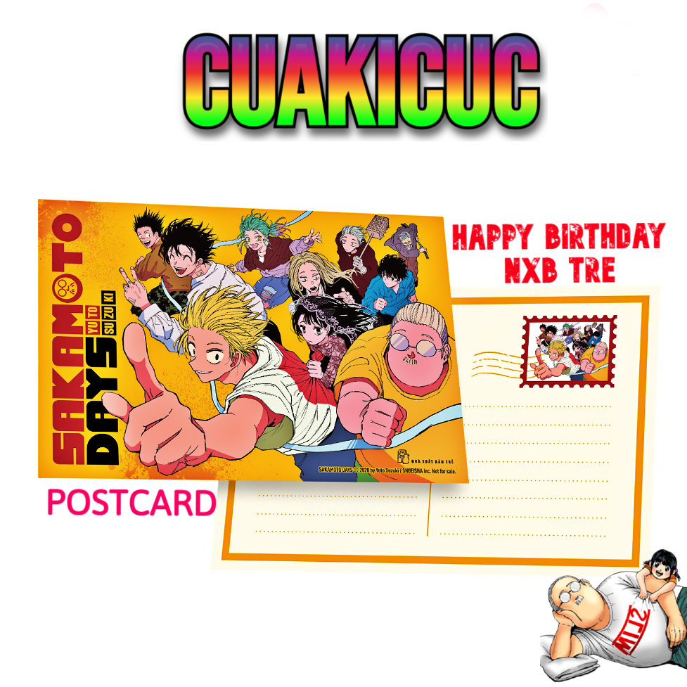 [CHÍNH HÃNG] Postcard Sakamoto Days Hội Sách Mừng Sinh Nhật Trẻ - Đồ Trưng Bày Cao Cấp - Sakamoto Da