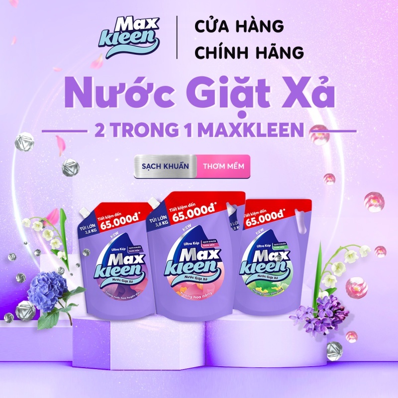 Nước Giặt Xả Max Kleen Túi 3,8kg
