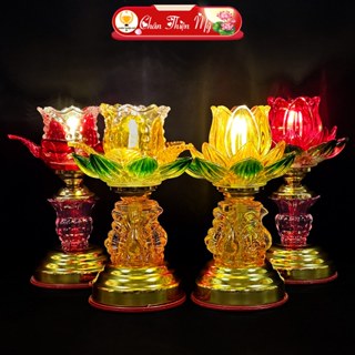  Đèn Bàn Thờ Hoa Sen Cao Cấp Có Led Siêu Sáng Đồ Trang Trí Bàn Thờ Gia Tiên Bàn Phật 