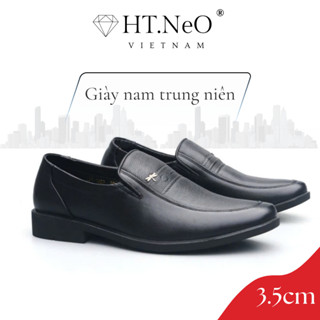  Giày tây lười - Giày nam trung niên HT.NEO da bò cao cấp  Đế cao 4cm  thiết kế cổ điển ,sang trọng ,lịch sự GM-22 