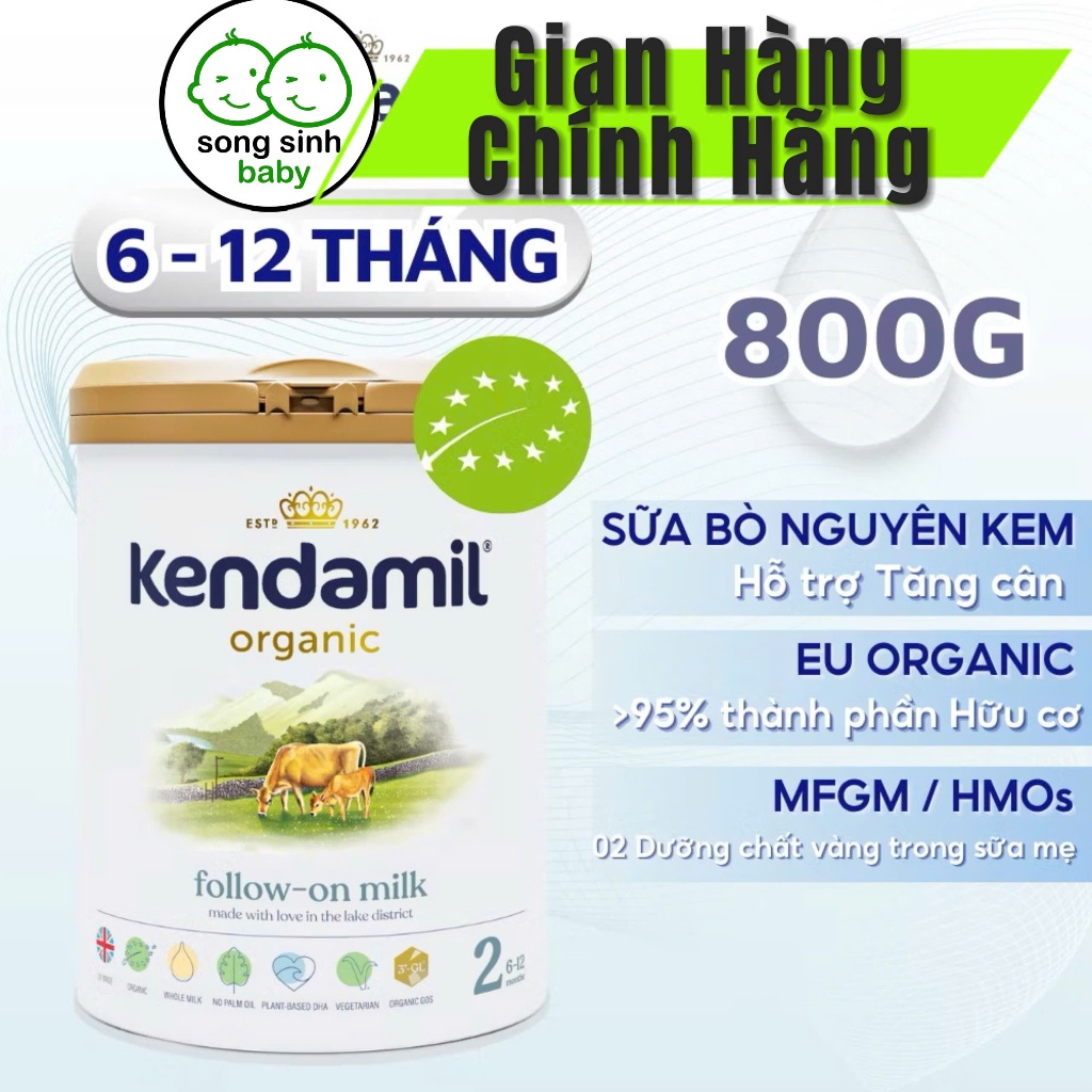 Sữa Công Thức Hữu Cơ Kendamil Organic chứa HMOs Số 2 (800g)