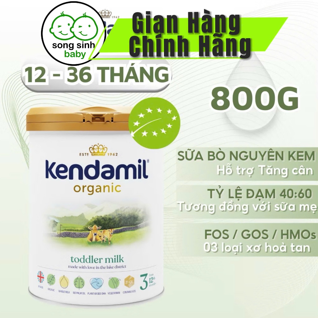Sữa Công Thức Hữu Cơ Kendamil Organic chứa HMOs Số 3 (800g)