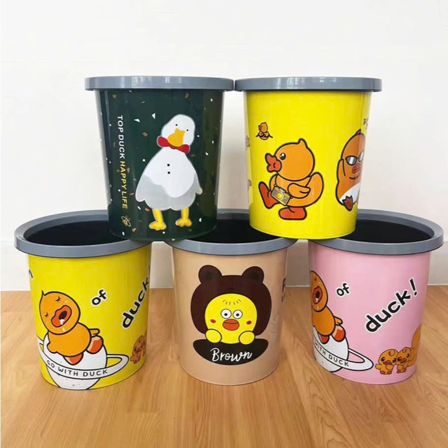 Thùng Đựng Rác Nhựa Hoạt Hình 10L - Sọt Rác Xinh Decor 28x28cm