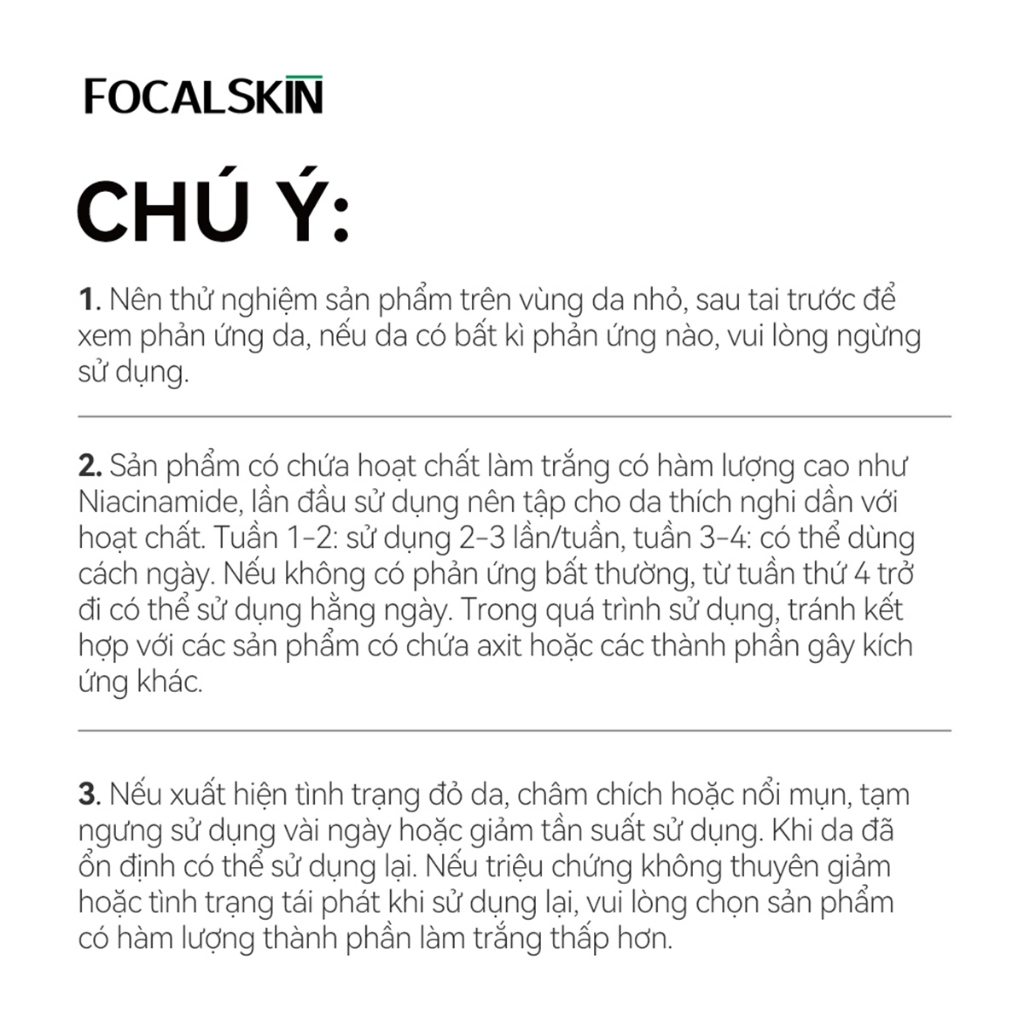 FOCALSKIN Serum Dưỡng Trắng Da Mờ Thâm Mụn Gấp Đôi Vitamin C + Niacinamide B3 +  Alpha Arbutin 30ml | BigBuy360 - bigbuy360.vn