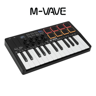  MIDI Controller Keyboard - M-Vave SMK-25  SMK25  - Black Cuvave Portable Wireless Midi keyboard 25 phím cảm ứng lực 