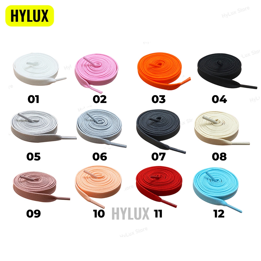 [Dẹt 25 Màu] Dây Giày Dẹt 2 Lớp Cao Cấp Cho Giày Sneaker Thể Thao Nam Nữ - Dây Giày HYLUX