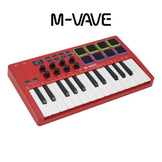 MIDI Controller Keyboard - M-Vave SMK-25 MKI (SMK25) - Red, Cuvave, Portable Wireless Midi keyboard, 25 phím cảm ứng lực