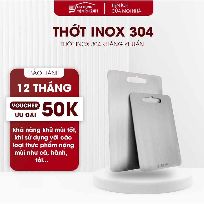 Thớt INOX 304 diệt khuẩn thời thượng - Thớt Cường Lực, lau chùi và vệ sinh Dễ Dàng, Rã Đông Nhanh, Không Xước Dăm, Không