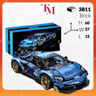 Technic KBOX Lamborghini Aventador SVJ 63 Tỉ lệ 1:8 Mô Hình lắp ghép siêu xe Động Cơ Điện 3811 PCS