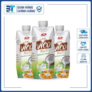 Nước Cốt Dừa Nguyên Chất VICO RICH - 330ml - THƠM - NGON - BÉO