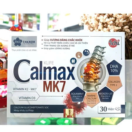 Canxi Calmax MK7 bổ sung canxi MK7, Vitamin D3 K2 hỗ trợ xương răng chắc khỏe, phát triển chiều cao,