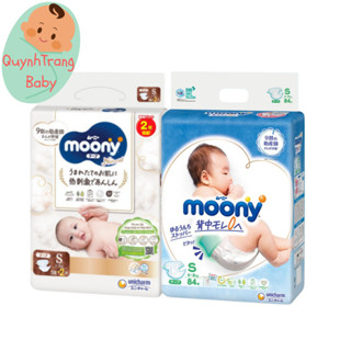Tã / bỉm dán / quần Moony Blue Natural cho bé đủ size NB / S / M / L / XL Moony