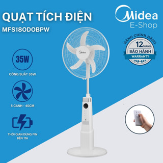 Quạt Đứng, Quạt Tích Điện Midea FS45-23MRD (Quạt Cây Động Cơ DC inverter 30w, Có Điều Khiển Từ Xa)