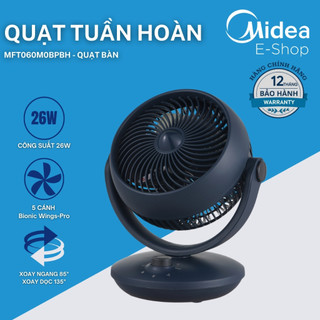  Quạt Tuần Hoàn Không Khí Midea MFT060M0BPBH  Quạt Để Bàn Quạt Điện Quạt Máy Công Suất 26W  