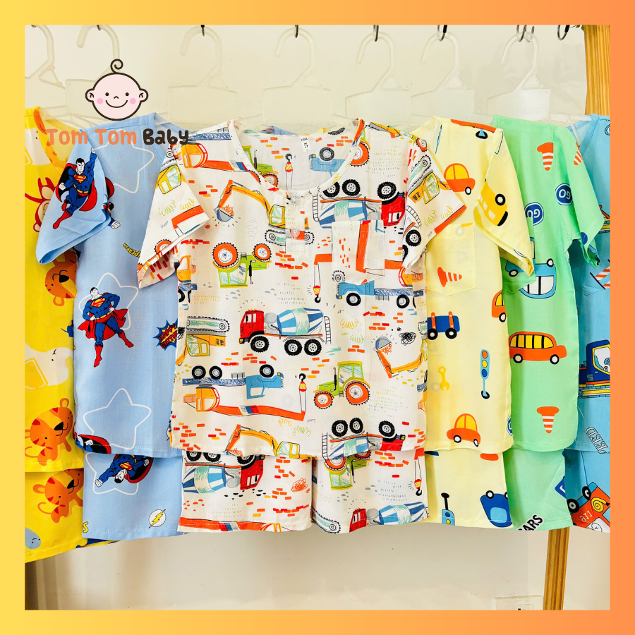 (5-65Kg) - Bộ Quần Áo Bé Trai Tole Lanh Tay Ngắn - Đồ bộ bé trai vải tôn mềm mại, thoáng mát TOLE COC
