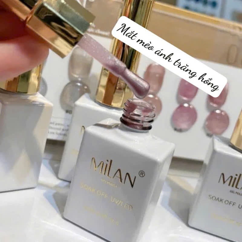 Mắt mèo ánh trăng hồng milan siêu xinh làm nail
