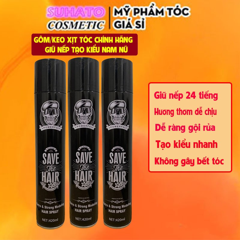 Gôm Xịt Tóc Tạo Kiểu Tóc save the hair 420ml - sản phẩm dành cho cả nam và nữ