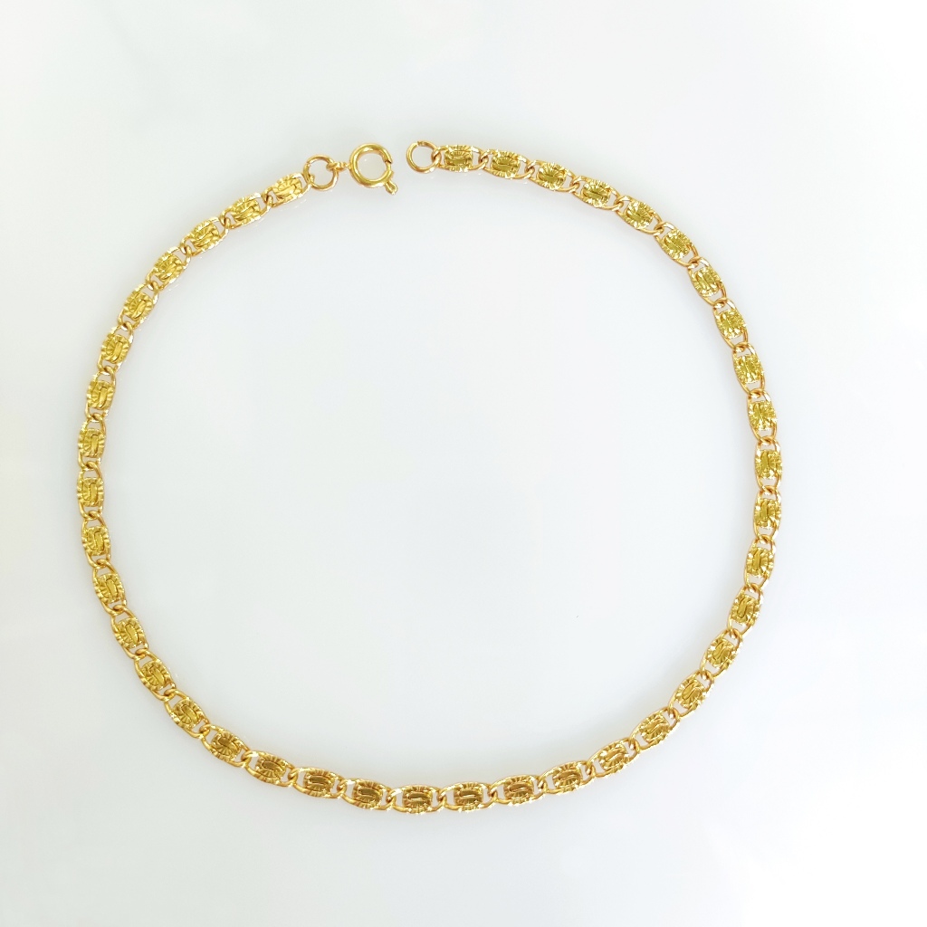 Lắc chân titan họa tiết lấp lánh mắt xích xoắn ốc khóa tròn không gây dị ứng hjhjshoptrangsuc