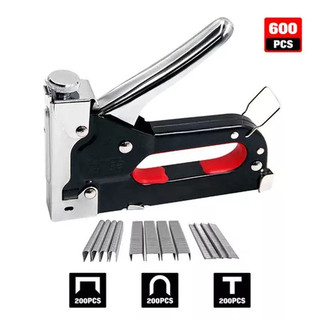   tặng 600 đinh Máy bấm ghim cầm tay - KHÔNG cần điện khí nén- Ghim vào gỗ khung tranh dễ dàng 