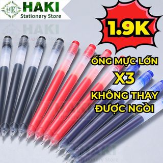  Bút gel HAKI màu đen đỏ xanh Resun ngòi 0.5mm ống mực to liền thân bút tiện dụng B64  lẻ 1 bút  