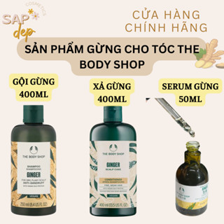Dầu gội - xả - serum gừng The Body Shop Ginger  sạch da đầu giảm gàu ngứa mọc tóc 400ml - 50ml