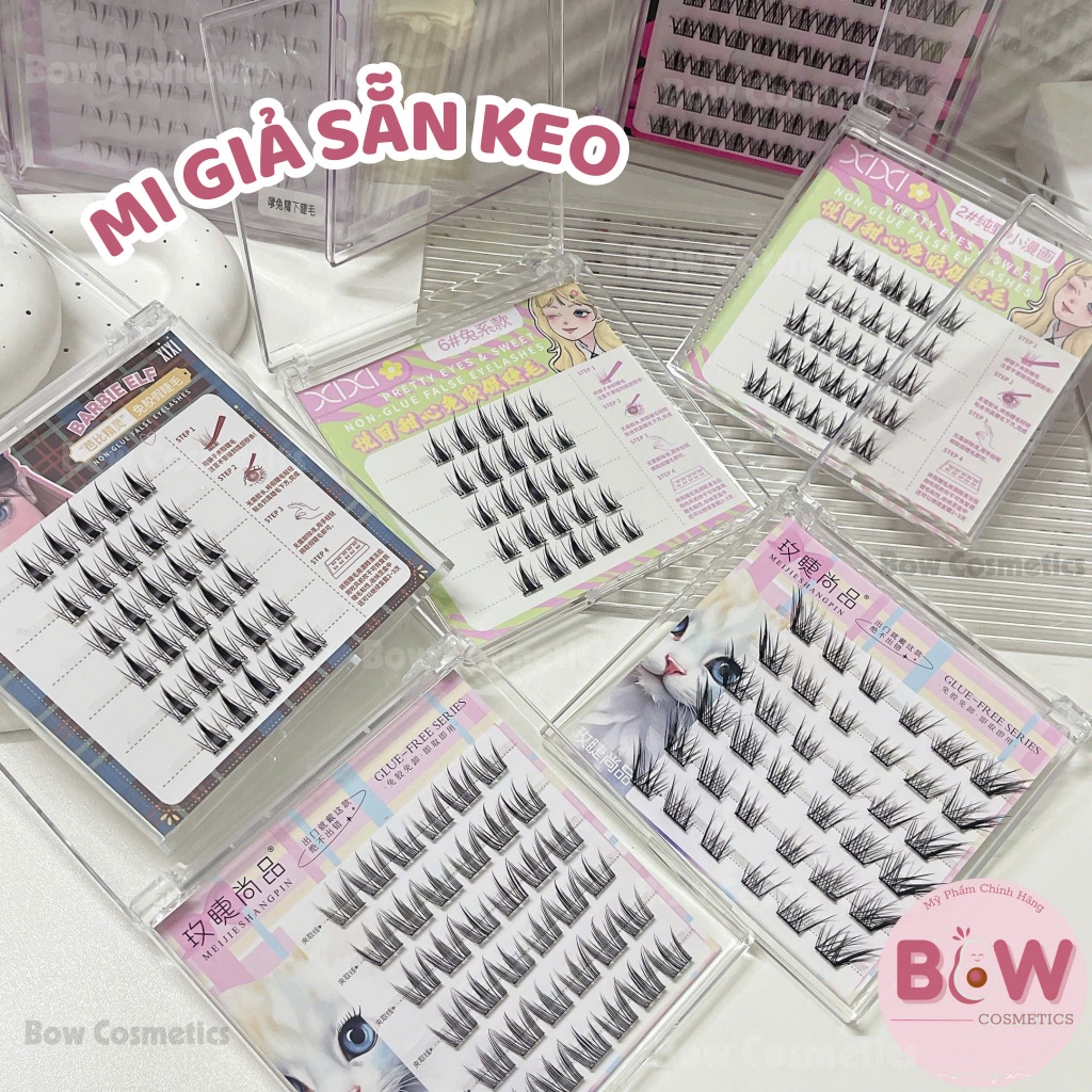 [Hỏa Tốc] Mi Giả Cụm Sẵn Keo Tự Dính, Mi Cụm Douyin Mi Cáo Tự Nhiên Mi Thỏ Mi Giả Tự Dính