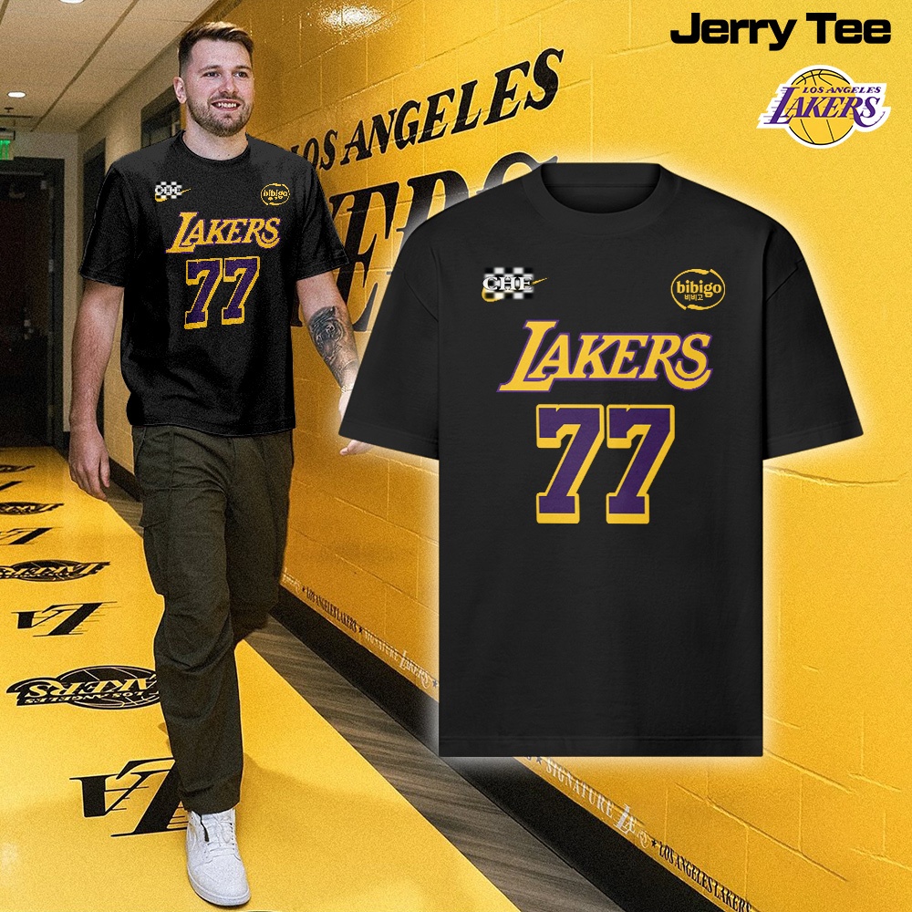  Áo thun Bóng rổ Mỹ Los Angeles Lakers Luka Doncic form rộng tay lỡ Jerry Tee thể thao nam nữ 