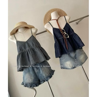 Áo 2 dây babydoll denim hottrend