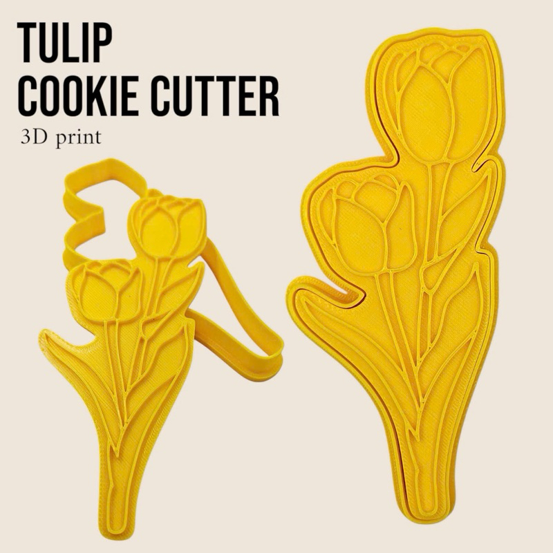 Khuôn Cookie Bó Hoa Tulip - Tulip Bouquet Cookie Cutter