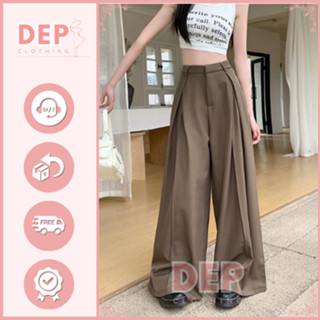 Quần tây ống siêu rộng nữ lưng cạp cao, quần vải ruby cao cấp ống suông xếp ly hack dáng nhà DEP-AT-M23