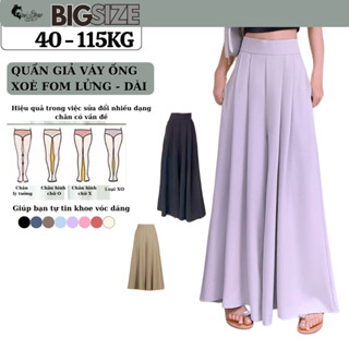 40-110KG Quần Ống Rộng Bigsize Dáng Dài Giả Váy - Chân Váy Midi Xoè Cạp Cao Lưng Chun Nữ - MÃ 27 VÀ 43