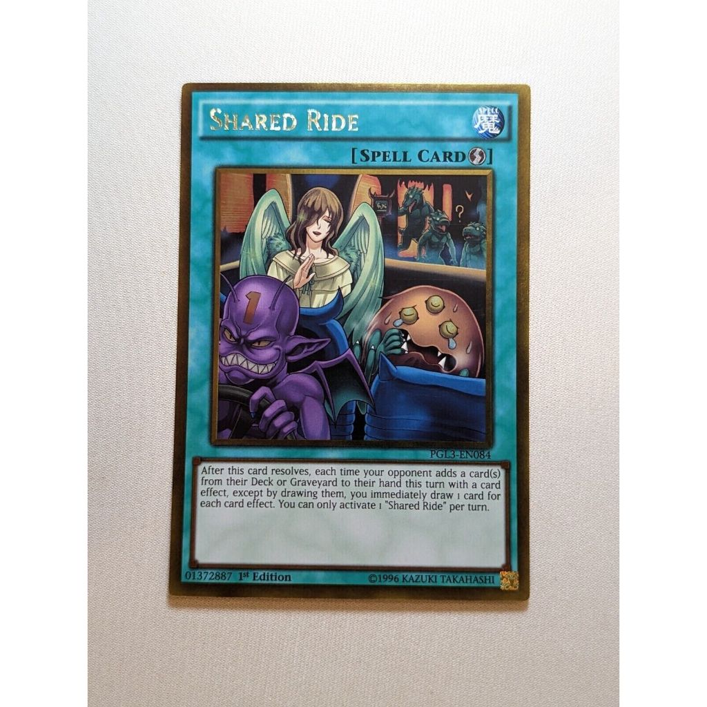 gold rare [ Dưa Hấu Yugioh ] Lá bài thẻ shared ride - Tặng bọc bài spell