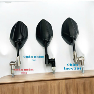 Gương Chiếu Hậu Chân xoay Full Nhôm Tặng Kèm nối 2cm Xoay 360 độ Loại 1 Gập mặt đồng hồ Gắn Các Dòng Xe Máy