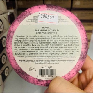 Sáp vuốt tóc Reuzel Pink Pomade