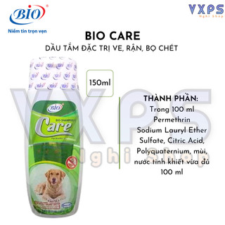 Sữa tắm BIO CARE  – Sữa Tắm Hỗ Trợ Làm Sạch Ve Rận, Dưỡng Lông Cho Chó Mèo