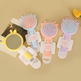 Gương Cầm Tay Có Lược Chải Tóc Màu Pastel - Lược Gỡ Rối Kèm Gương Tiện Lợi, Quà Tặng Cho Nữ