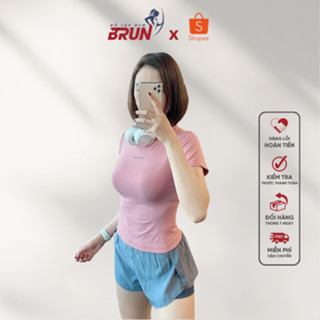  Áo phủ bụng thể thao AMI cộc tay - Co giãn 4 chiều - BRUN 