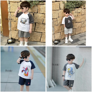 Bộ snoopy/ siêu nhân phối màu khoẻ khoắn, chất cotton mềm mát cho bé Bernie FASHION
