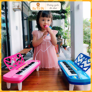 Đàn Piano Kèm Mic chuẩn âm có đèn và nhạc cho bé vui chơi,tặng kèm dán phím và sách hướng dẫn
