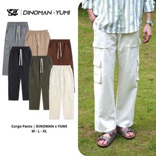 Quần Cargo Pant Kaki 300gsm DINOMAN , Quần Túi Hộp Nam Nữ Ống Rộng Basic QTH01