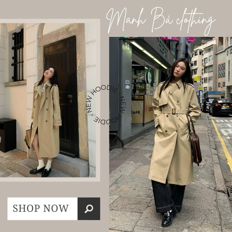 (manhba.clothing) Áo khoác măng tô vai dáng dài nhà KANO CHÍNH HÃNG